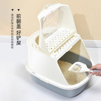 Fully Enclosed Drawer-Style Cat Litter Box with Odor Control and Anti-Splash Design