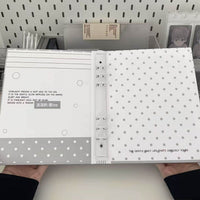 Minimalist Gray White Polka Dot A5 4-Pocket Photo Card Album for K-Pop Photocards & Instax