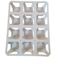 12-Hole White Plastic Seedling Tray for Small Square Pots