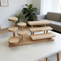 Multi-tier Wooden Display Stand for Jewelry, Desserts, and Collectibles