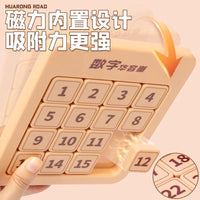 Magnetic Huarong Dao Number Sliding Puzzle for Kids, Educational Math Game