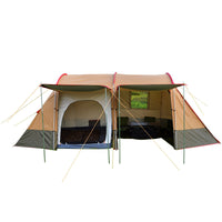 2-Room 1-Hall Camping Tent with Large Awning, Windproof, Rainproof, Mosquito-Proof, Double-Layer Outdoor Travel Tent