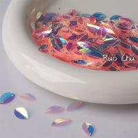 Eye-shaped Folded Sequin PVC Double-Hole Beads for DIY Garment & Jewelry Accessories