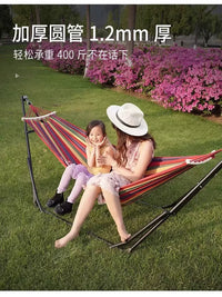 Portable Folding Hammock Stand with Anti-Tip Design for Outdoor Camping and Indoor Use
