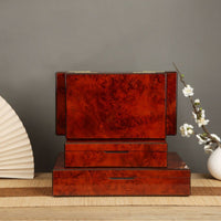 Vintage Lacquered Wooden Storage Box for Tea, Herbs, or Commemorative Coins