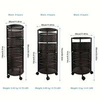 Multi-layer Carbon Steel Rolling Storage Cart with Wheels for Kitchen and Home