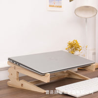 Wooden Laptop Stand with Storage, Monitor Riser for Desk Organization
