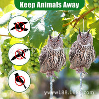 Reflective Owl Decoy for Bird Control - Double-Sided Acrylic Deterrent for Gardens, Balconies, and Orchards