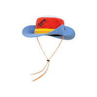 Women's Color Block Bucket Hat with Smile Face Patch for Outdoor Hiking and Travel