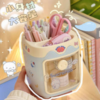 Cute Piggy Pen Holder for Desk Organization, Stationery Storage for Students and Office