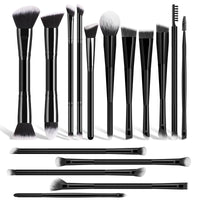 Nongying 16-Piece Double-Ended Makeup Brush Set for Eyes and Face