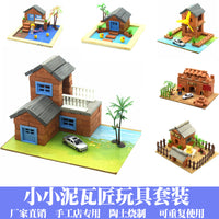 Mini Mason DIY Building Model Kit for Kids, Educational Simulation Brick House Construction Toy