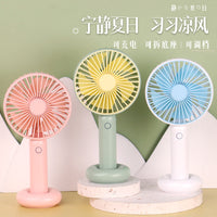 Portable Mini Handheld USB Rechargeable Fan with LED Light for Desk and Outdoor Use