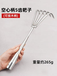 Stainless Steel Hand Rake for Gardening and Clam Digging, 3-7 Tine Options, Optional Handle