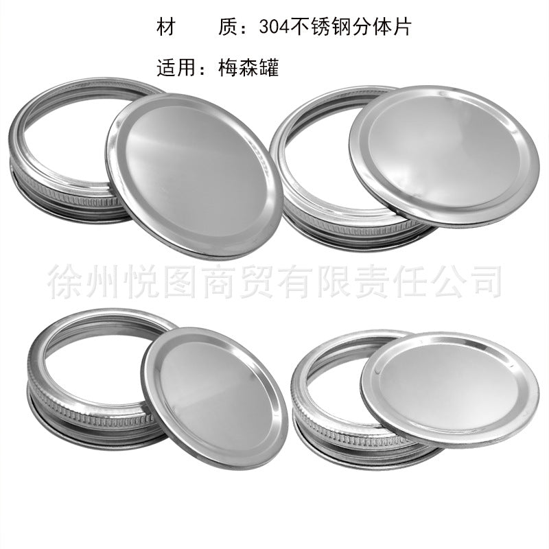 304 Stainless Steel Mason Jar Lids - 70mm/86mm Split Type for Canning and Storage