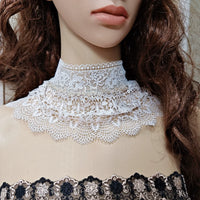 2026 New European American Retro Lolita Gothic Cream White Ruffled Neck Collar Necklace for All Seasons