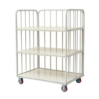 Garment Factory Material Handling Cart 3-Tier Fabric Transport Trolley with Wheels