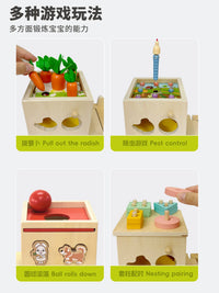 asweets Montessori 8-in-1 Educational Toy Set for Toddlers, Carrot Harvest Game, Early Learning Activity Box for 1-3 Year Olds