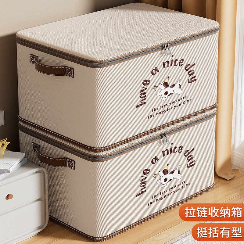 Foldable Fabric Storage Box with Lock for Clothes, Toys, and Home Organization