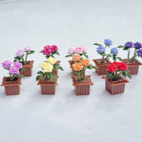 Miniature Rose Potted Plant Model for Dollhouse & Diorama Decor