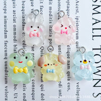Luminous Dinosaur Bear Rabbit Resin Charms for DIY Jewelry Making