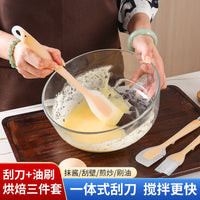 Integrated Silicone Spatula and Basting Brush Set for Baking and Cooking