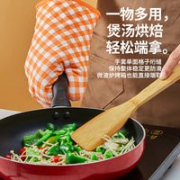 Heat Resistant Oven Mitts for Baking Grilling - Thickened Cotton Kitchen Gloves