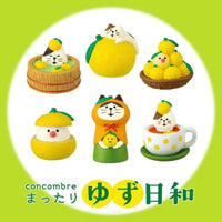 Cute Fruit Cat Lemon Miniature Figurine Desktop Car Decor