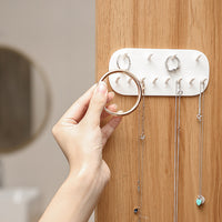 Wall-Mounted Jewelry Organizer Hooks for Rings, Earrings, and Necklaces - Punch-Free Adhesive Holder