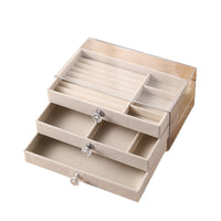 3-Layer Flannel Lined Acrylic Jewelry Box for Earrings Rings Necklaces Anti-Oxidation Storage