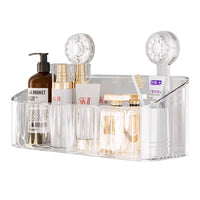 Suction Cup Bathroom Shower Caddy Wall Mounted Storage Basket for Shampoo and Toiletries