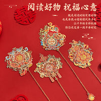 Chinese Style Metal Bookmark with Hollow Carving, Elegant Souvenir Gift