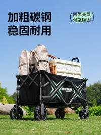 iFLY Collapsible Outdoor Camping Cart with Tabletop Option, Heavy-Duty Picnic Utility Wagon for Travel and Beach
