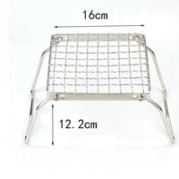 Portable Stainless Steel Mesh Grill Table & Stove Stand for BBQ Camping