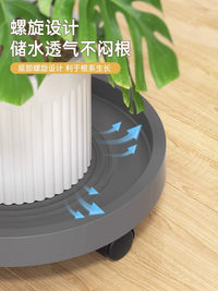 Heavy-Duty Round Plant Caddy with Wheels and Water Tray, Mobile Planter Stand for Indoor/Outdoor Use