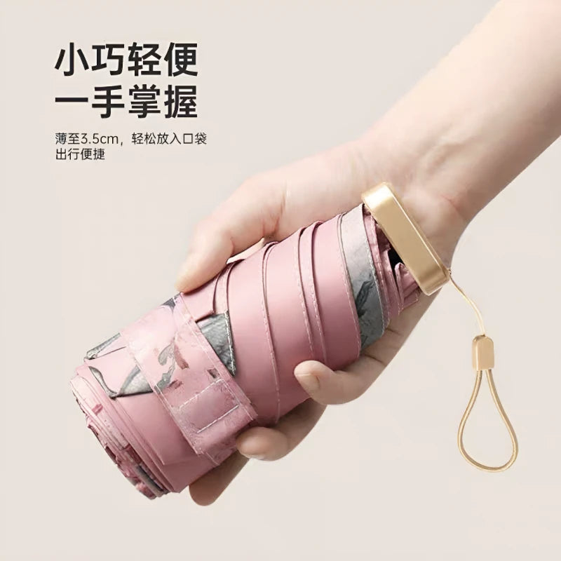 Ultra-Light UV Protection Compact Travel Umbrella for Sun and Rain