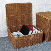 Hand-Woven Imitation Rattan Storage Basket for Living Room, Books, Snacks, Sundries, Bathroom, Laundry, Cabinet Organization