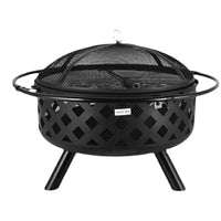 Outdoor Round Cast Iron / Cold Rolled Steel Fire Pit BBQ Grill with Accessories