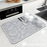 Diatomaceous Earth Absorbent Mat for Kitchen Countertops, Bar, and Dining Tables - Non-Slip & Wear-Resistant