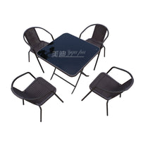 Outdoor Rattan-Style Bistro Table and Chair Set for Patio Balcony Cafe