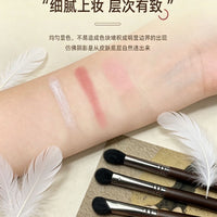 6-Piece Animal Hair Makeup Brush Set for Eyeshadow, Nose Contour, and Detail Application