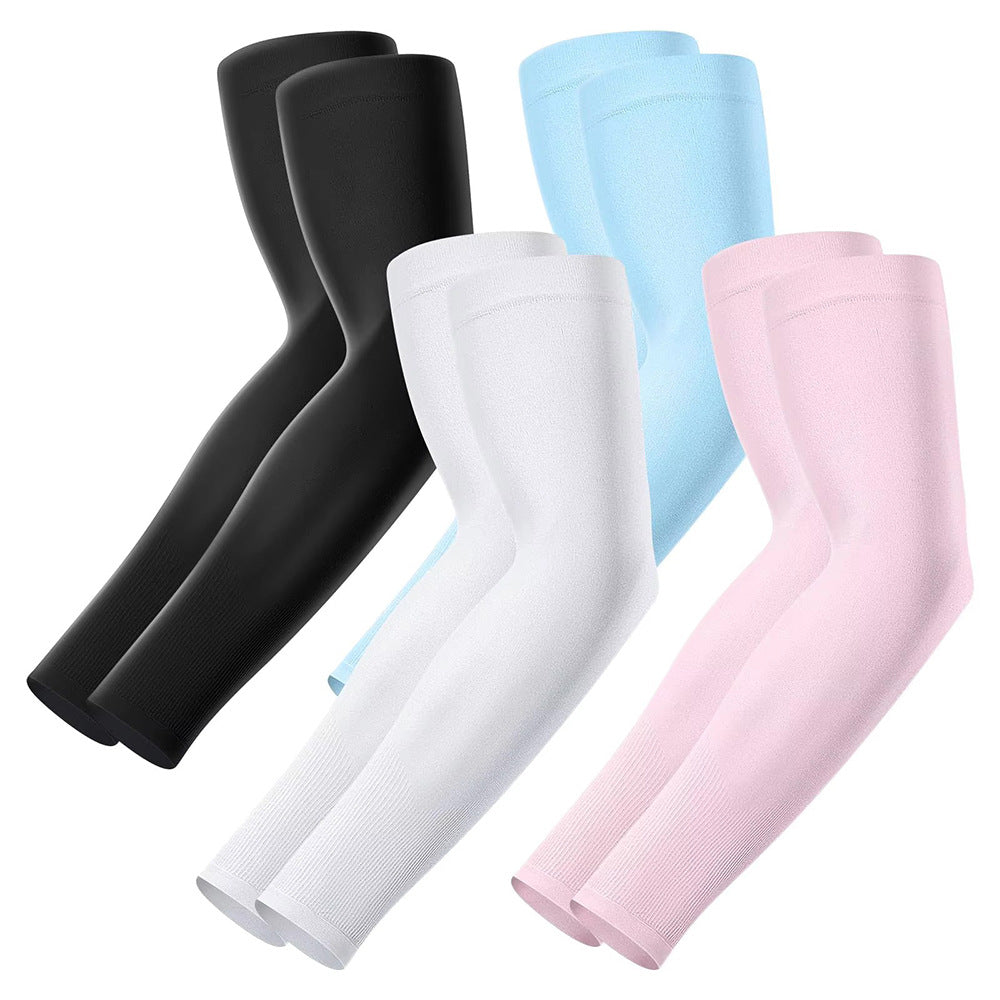 UV Protection Cooling Arm Sleeves for Golf, Cycling, Driving - Unisex Sun Protection Fingerless Ice Silk Sleeves