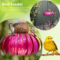 Outdoor Metal Hummingbird Feeder with Flower Design for Garden Patio