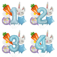 Easter Bunny Carrot Aluminum Film Balloon Set for Holiday Decoration and Photo Props