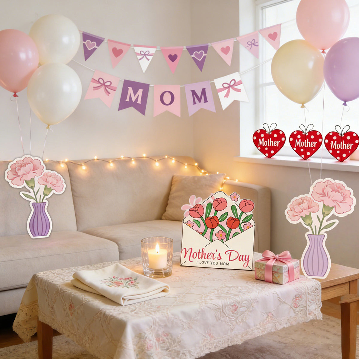 Mother's Day Celebration Balloon & KT Board Decoration Set
