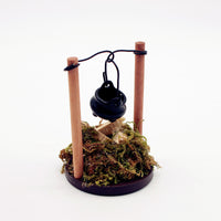 Miniature Dollhouse Hanging Fireplace with Log Pile for Dollhouse Decor