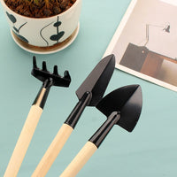 Mini Gardening Tool Set with Shovel, Spade, and Rake for Potted Plants and Succulents