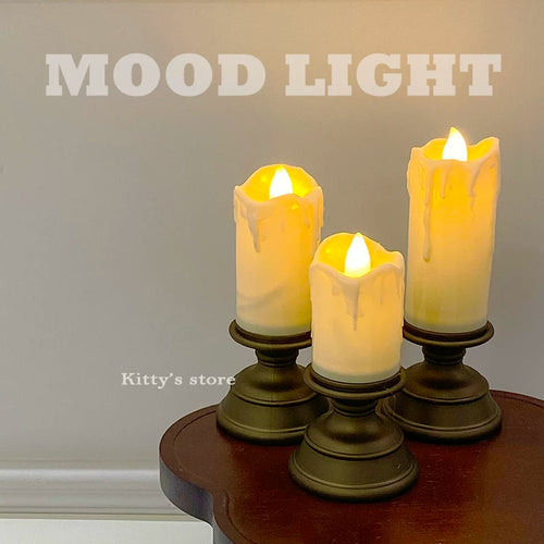 LED Flameless Candle Lamp Retro European Style Table Decor