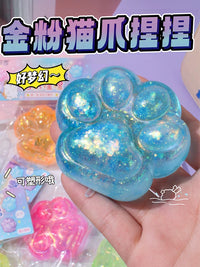 Maltose Cat Paw Squeeze Toy for Stress Relief, Non-toxic Silicone Slow Rebound Fidget Toy for Girls and Kids