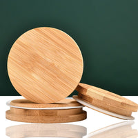 Bamboo Lid for Glass Storage Jars - Round, Airtight Seal, Dustproof